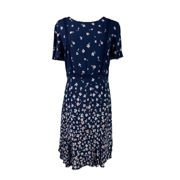 Xhilaration Navy Blue Small Floral Print Dress With Short Sleeves Size Small - Picture 1 of 11